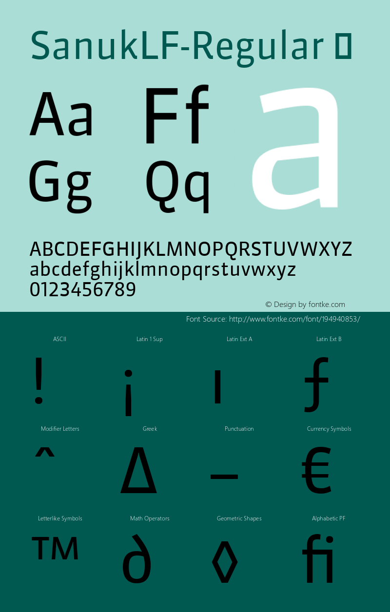 ☞SanukLF-Regular Version 7.046; 2006;com.myfonts.easy.fontfont.sanuk.lf-regular.wfkit2.version.37p2图片样张