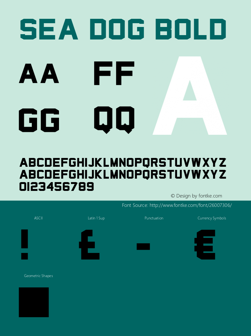 Sea Dog Bold Version 1.002;Fontself Maker 2.1.2 Font Sample