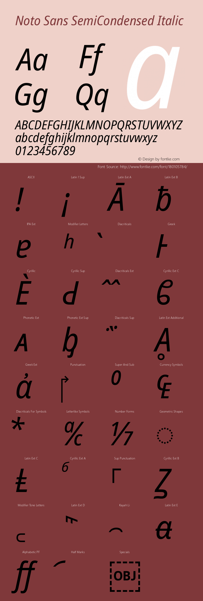 Noto Sans SemiCondensed Italic Version 2.003图片样张