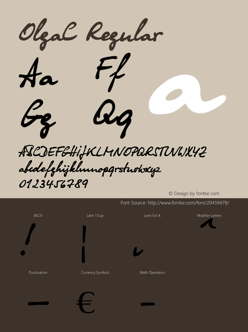 OlgaC OTF 1.0;PS 1.000;Core 116;AOCW 1.0 161 Font Sample