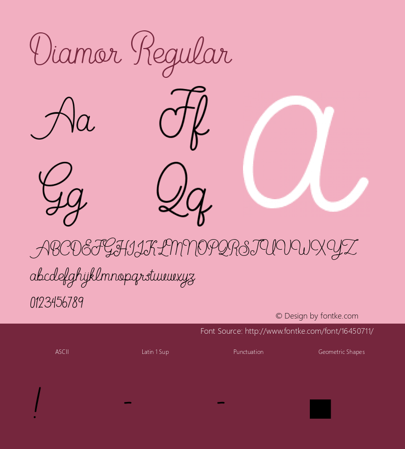 Diamor Regular Version 001.001 Font Sample