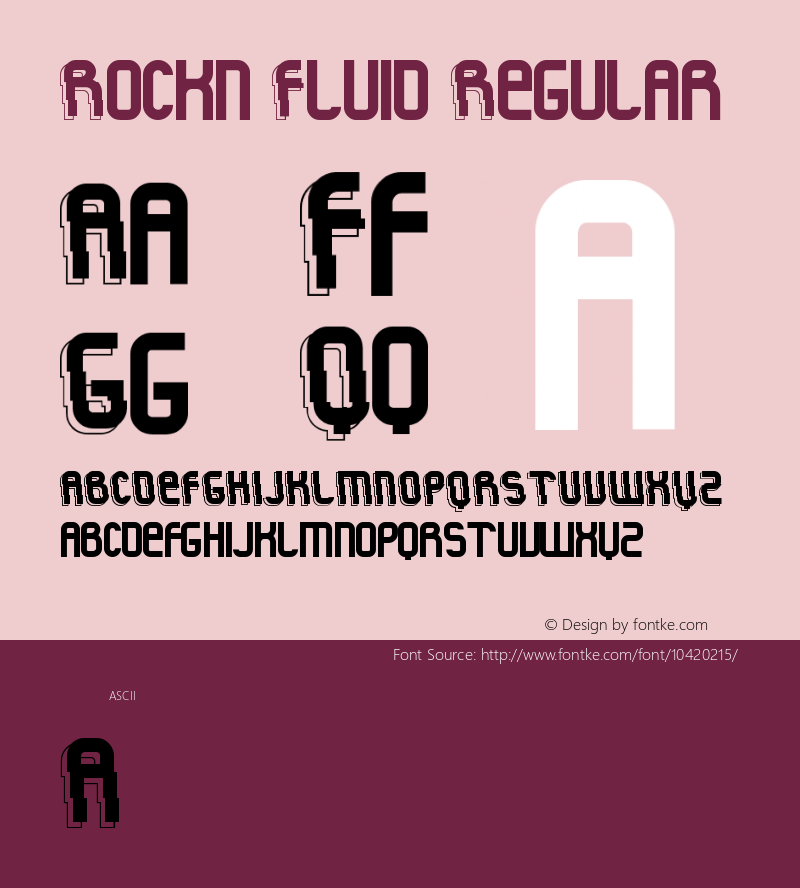 Rock'n Fluid Regular Version 1.00 December 9, 2011, initial release Font Sample
