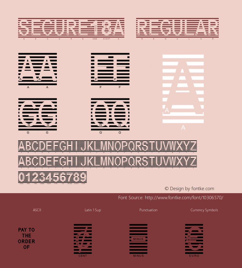 Secure18a Regular Macromedia Fontographer 4.1 3/21/2005 Font Sample