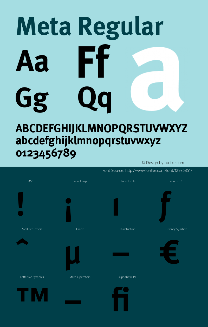 Meta Regular 004.301 Font Sample