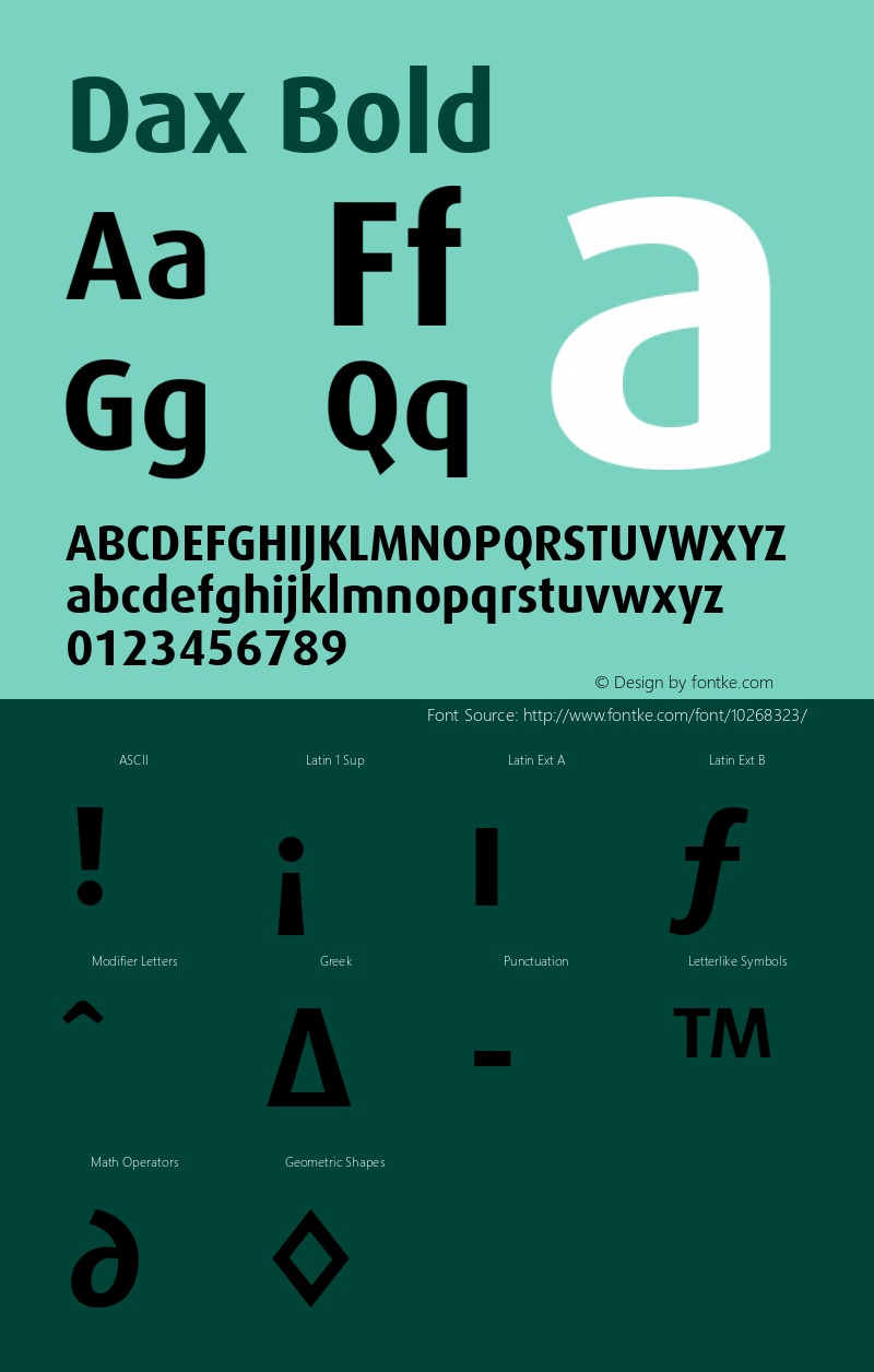 Dax Bold Macromedia Fontographer 4.1 6/24/2002 Font Sample