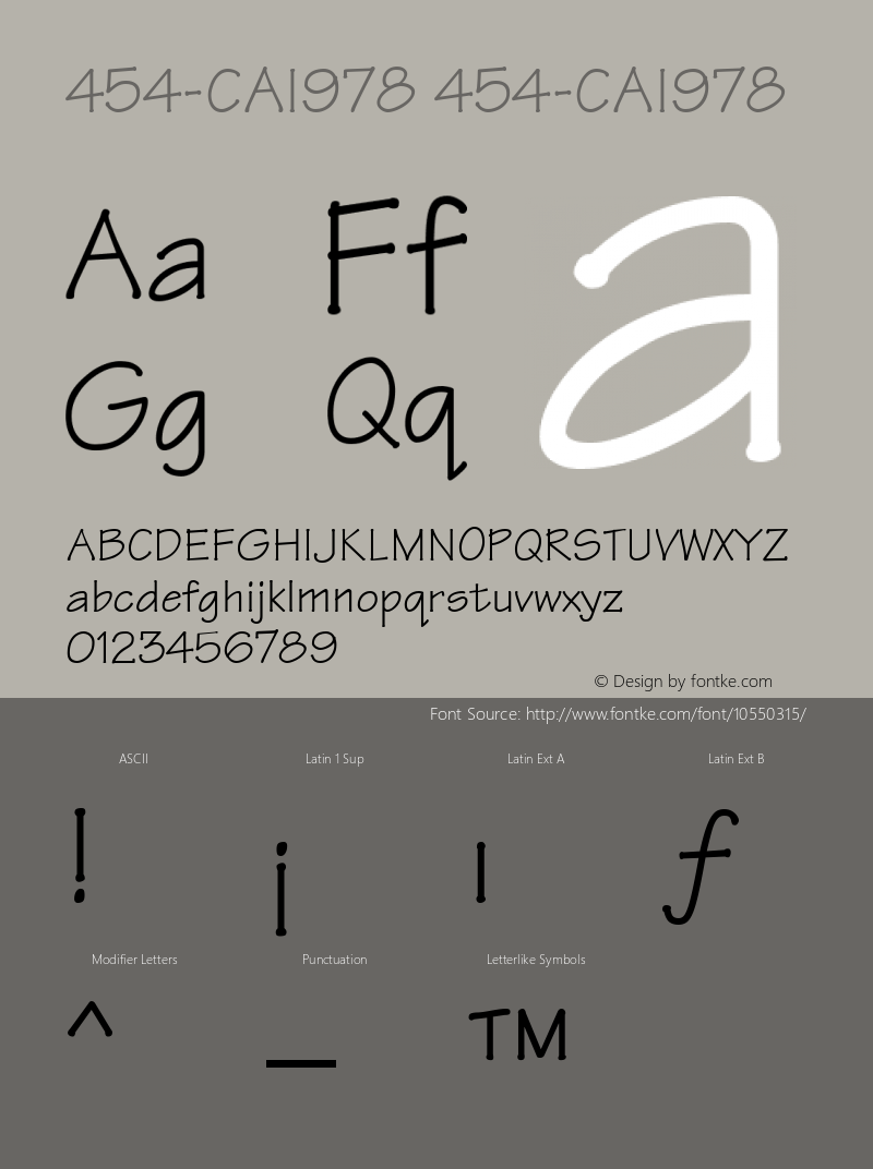 454-CAI978 454-CAI978 Version 3.0 Font Sample