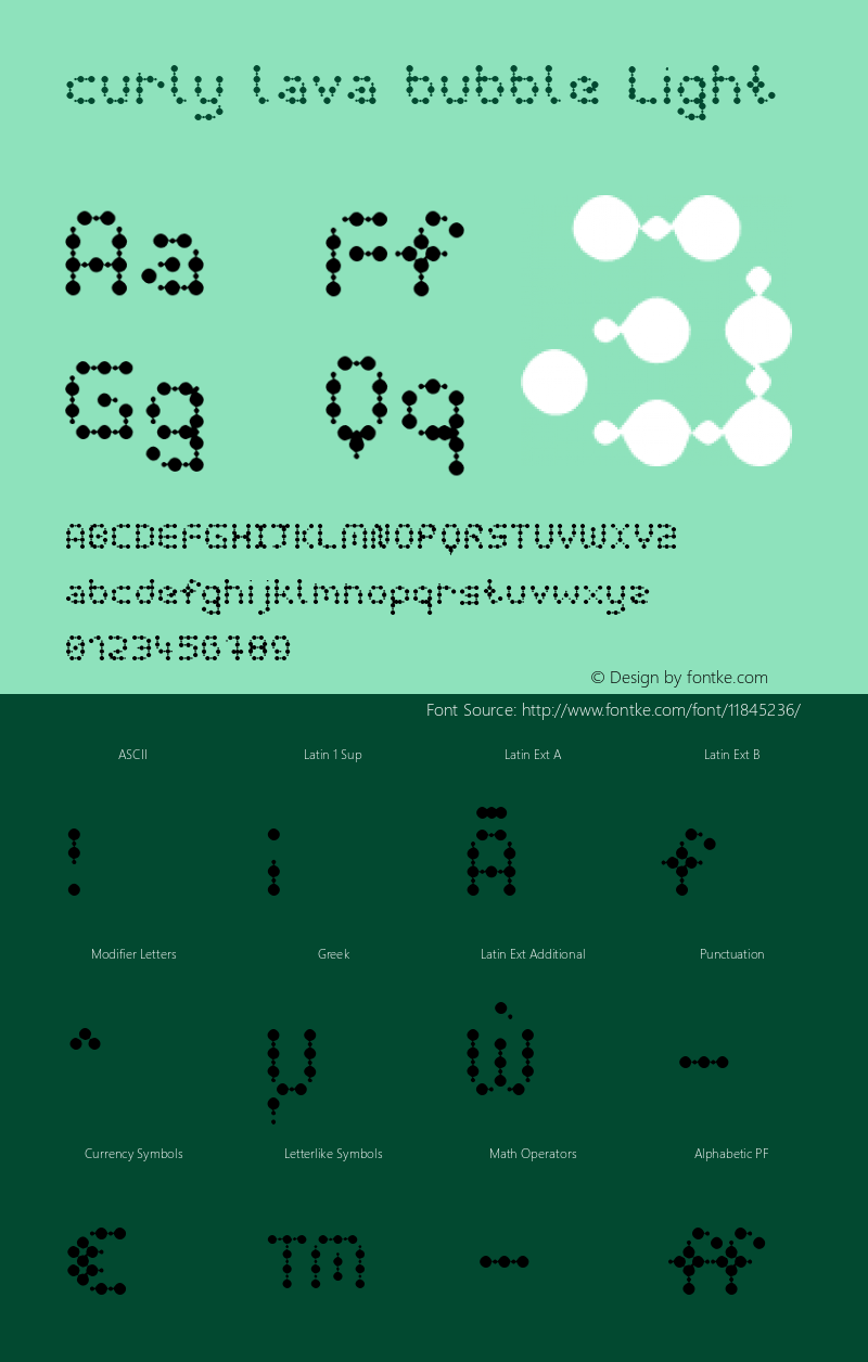 curly lava bubble Light Version 1.000 Font Sample