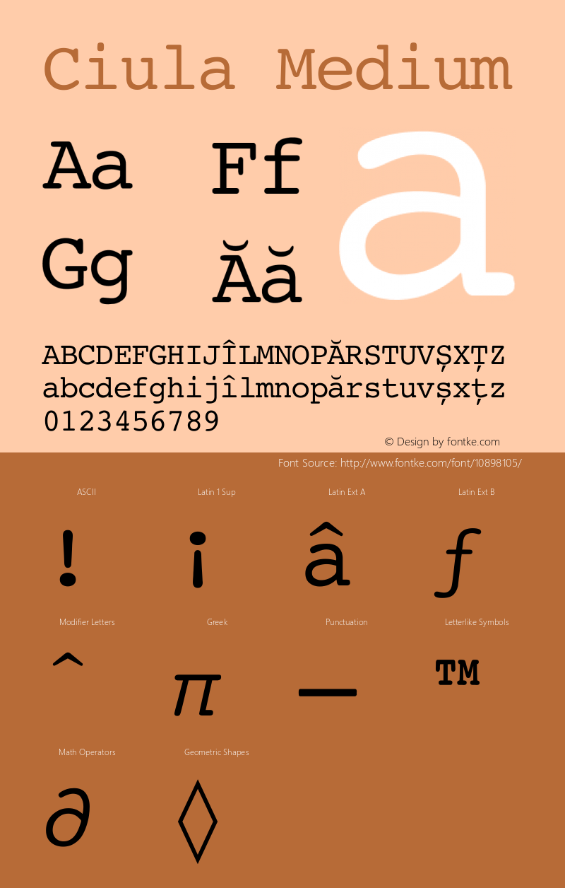 Ciula Medium Version 001.000 Font Sample