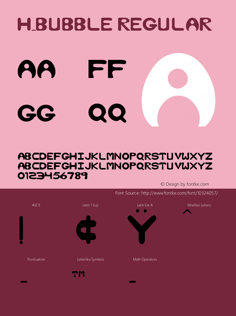 H_Bubble Regular 1997.01.15 Font Sample