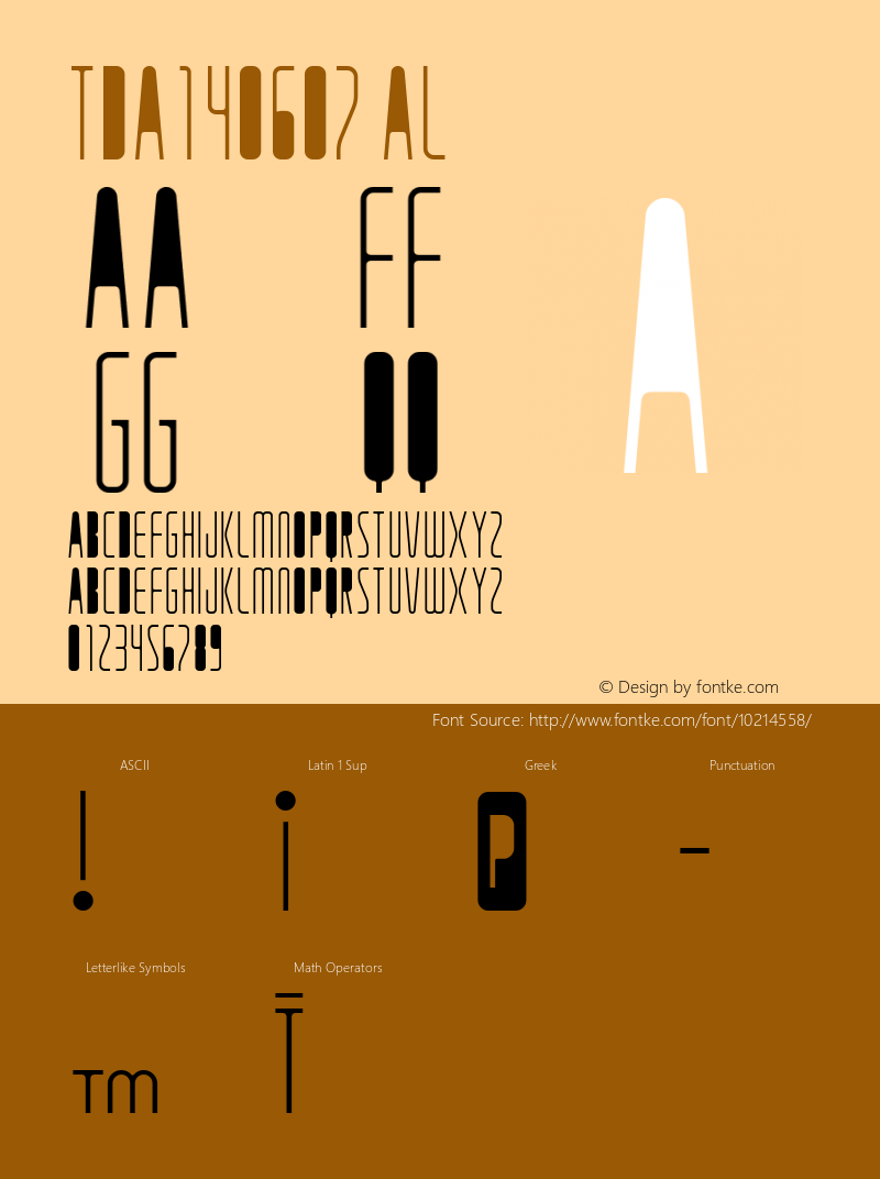 TDA140607 AL Macromedia Fontographer 4.1J 07.6.14 Font Sample