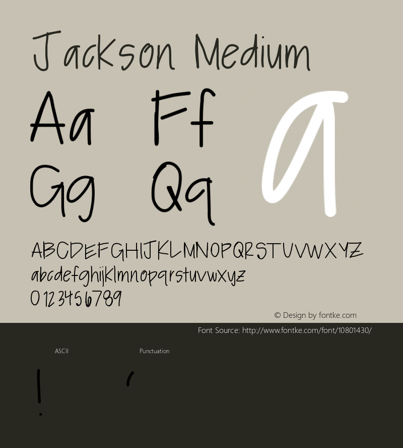 Jackson Medium Version 001.000 Font Sample