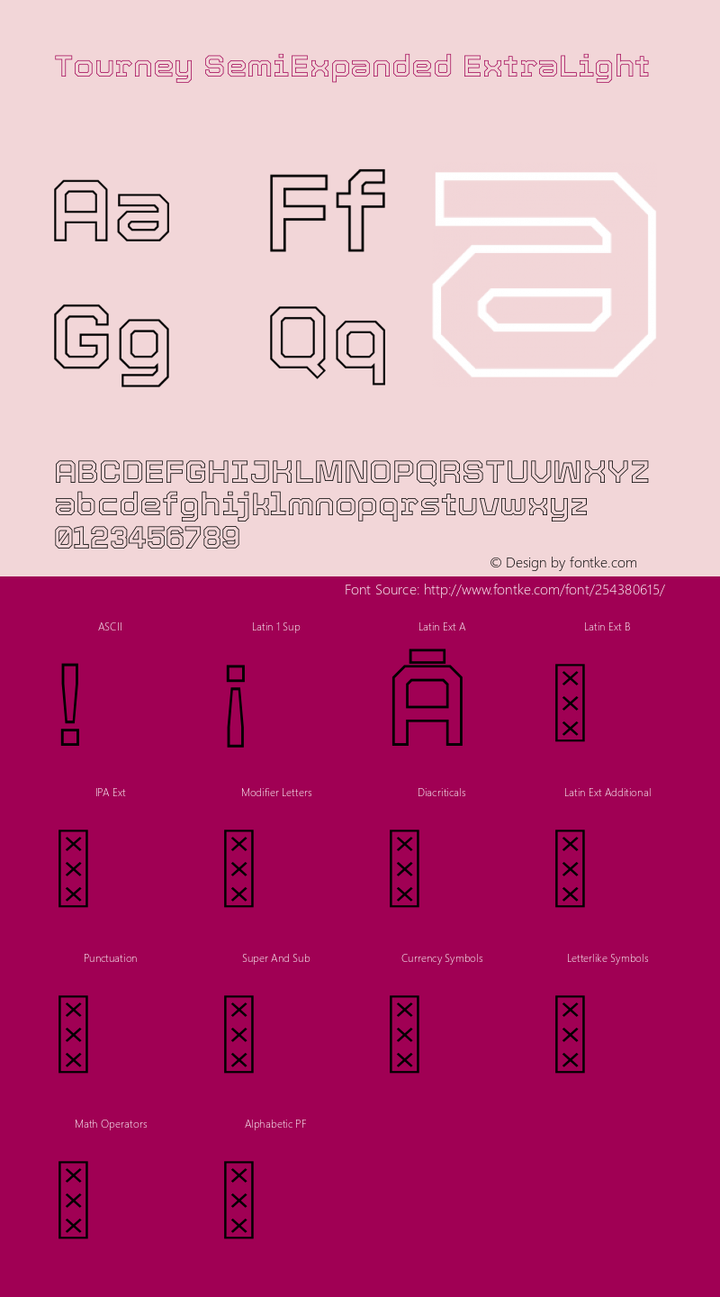 Tourney SemiExpanded ExtraLight Version 1.015图片样张