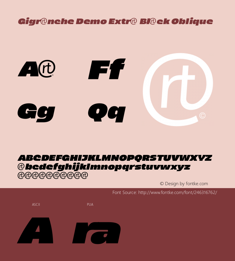 Gigranche Demo Extra Black Oblique Version 1.000;September 12, 2022;FontCreator 14.0.0.2814 64-bit图片样张