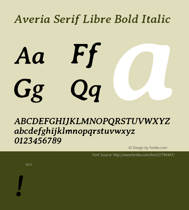 AveriaSerifLibre Version 1.0 Font Sample