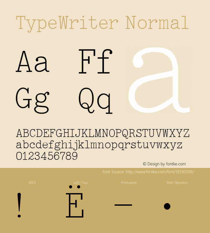 TypeWriter Normal 001.000 Font Sample