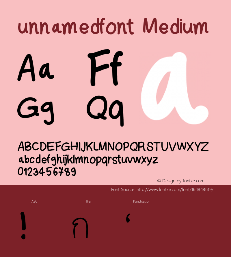 unnamedfont Version 001.000 Font Sample