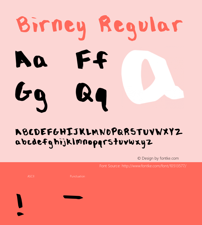 Birney Regular Unknown Font Sample