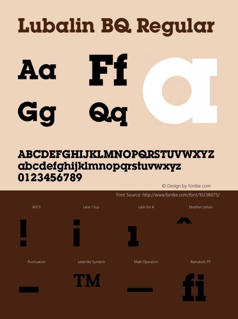 Lubalin BQ Regular 001.000 Font Sample