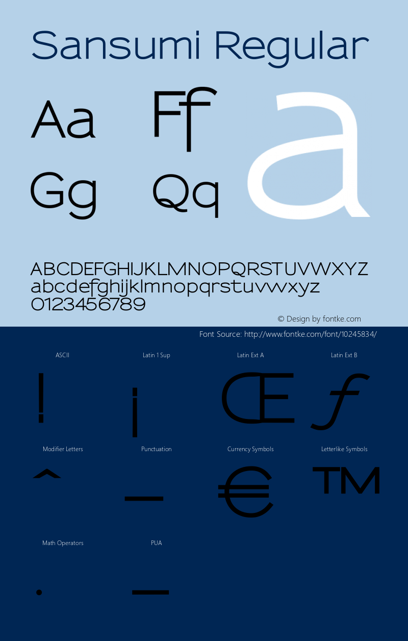 Sansumi Regular 1.1 2007-02-15 Font Sample