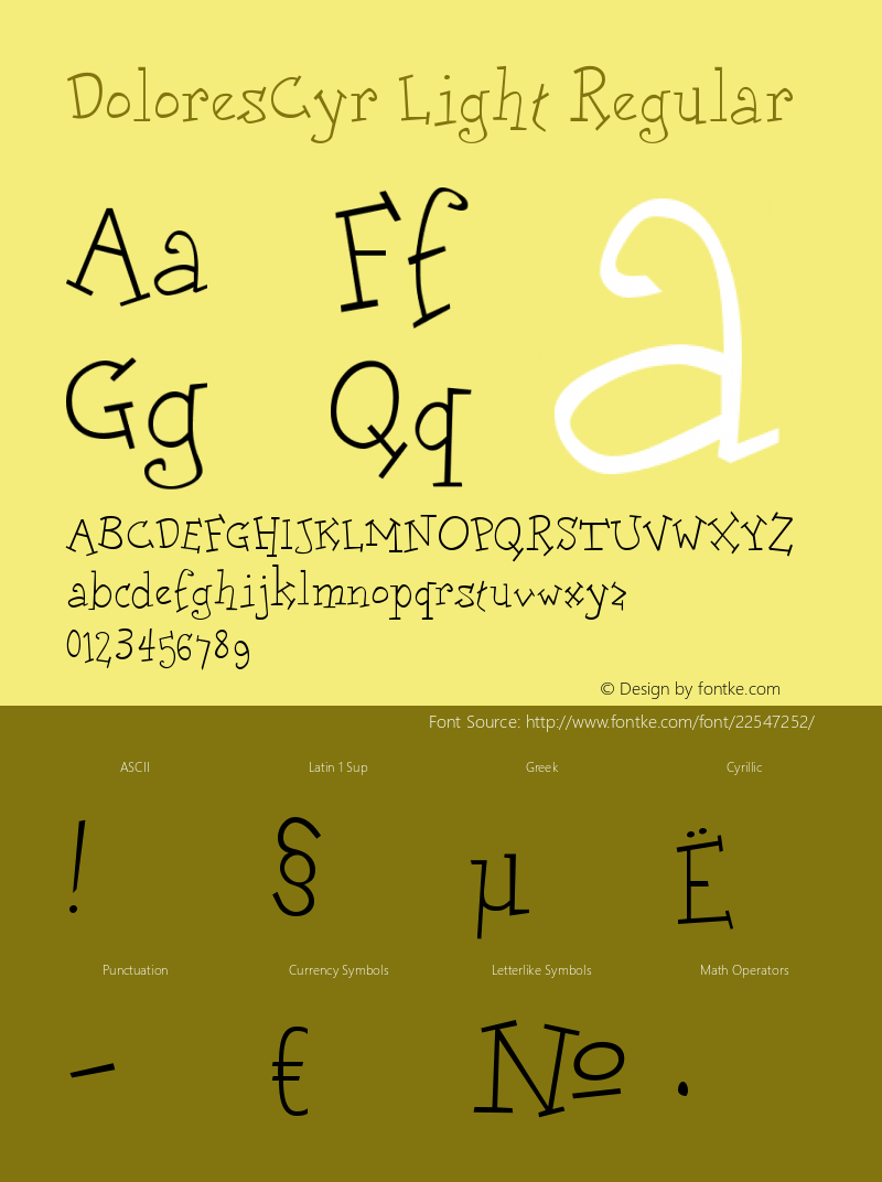 DoloresCyr-Light OTF 1.0;PS 1.000;Core 116;AOCW 1.0 161 Font Sample