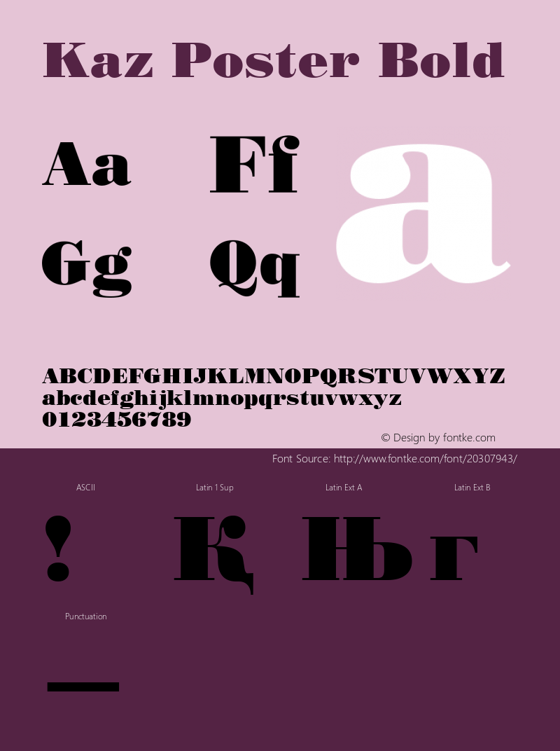 Kaz Poster Bold Altsys Fontographer 4.0 19.06.96 Font Sample