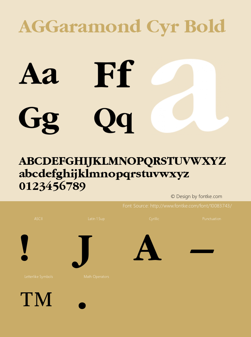 AGGaramond Cyr Bold 001.000 Font Sample