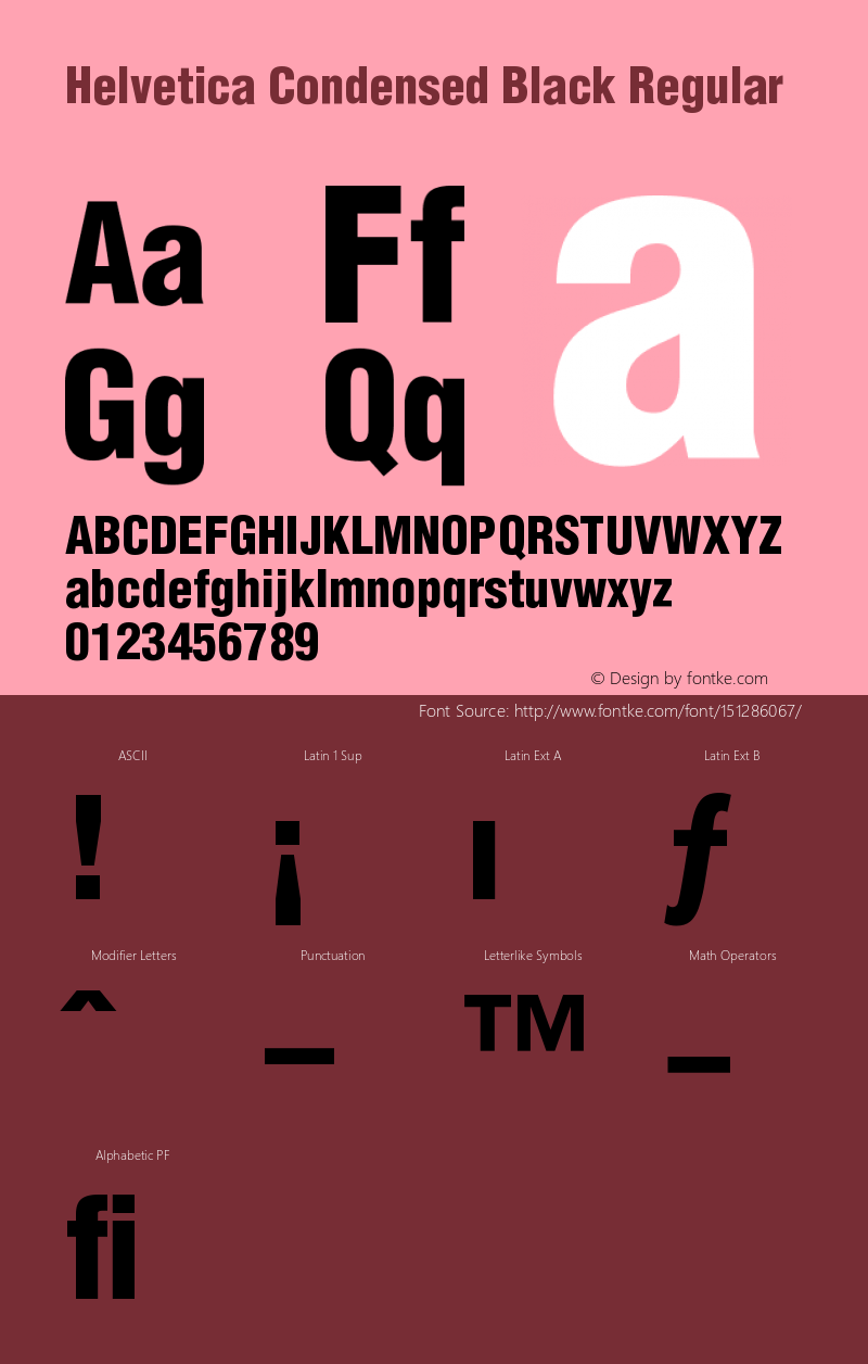 Helvetica-Condensed-Black 001.003 Font Sample