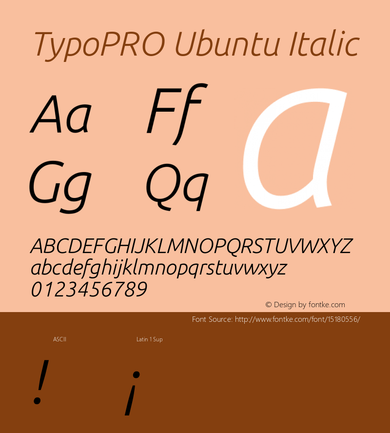 TypoPRO Ubuntu Italic Version 0.80 Font Sample