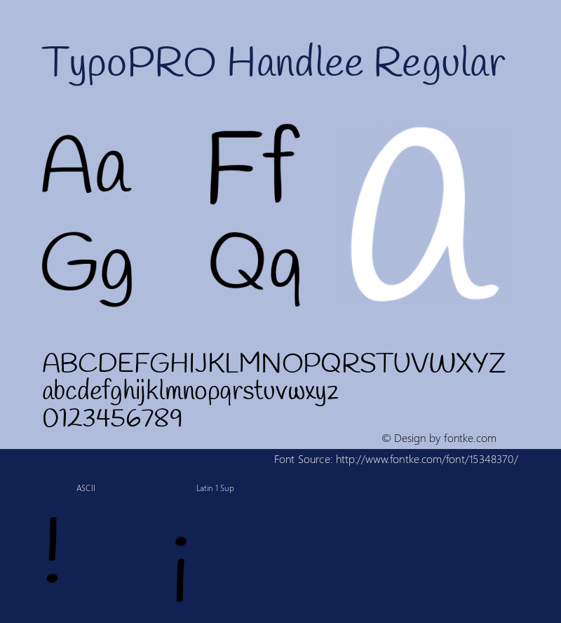 TypoPRO Handlee Regular Version 1.001 Font Sample