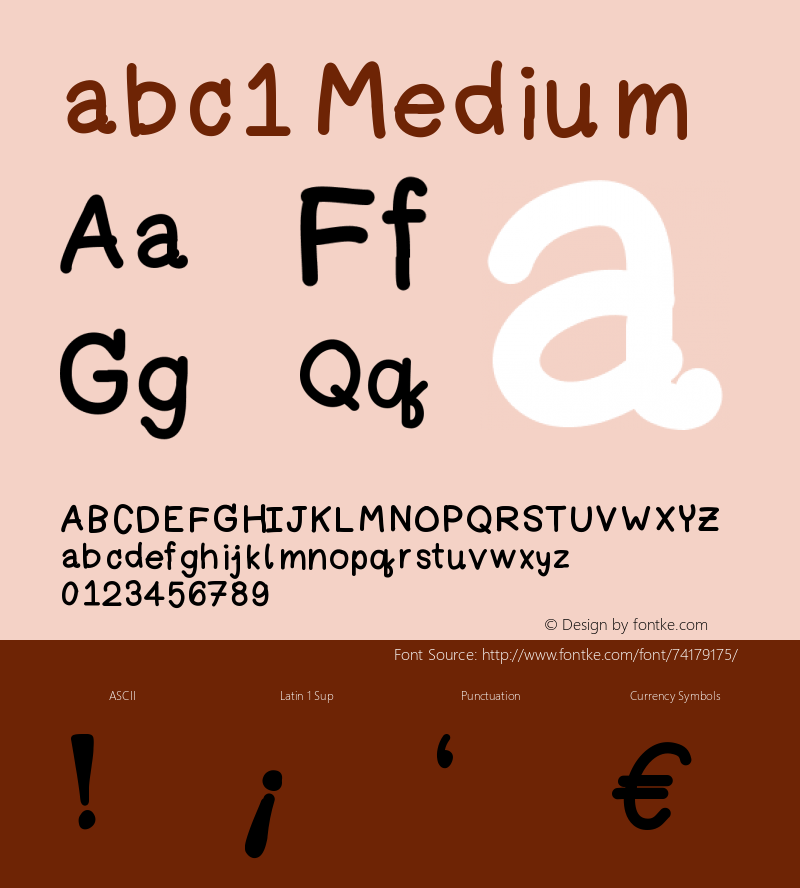 abc1 Version 001.000 Font Sample