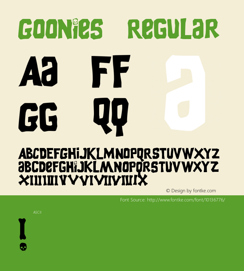 Goonies Regular Unknown Font Sample