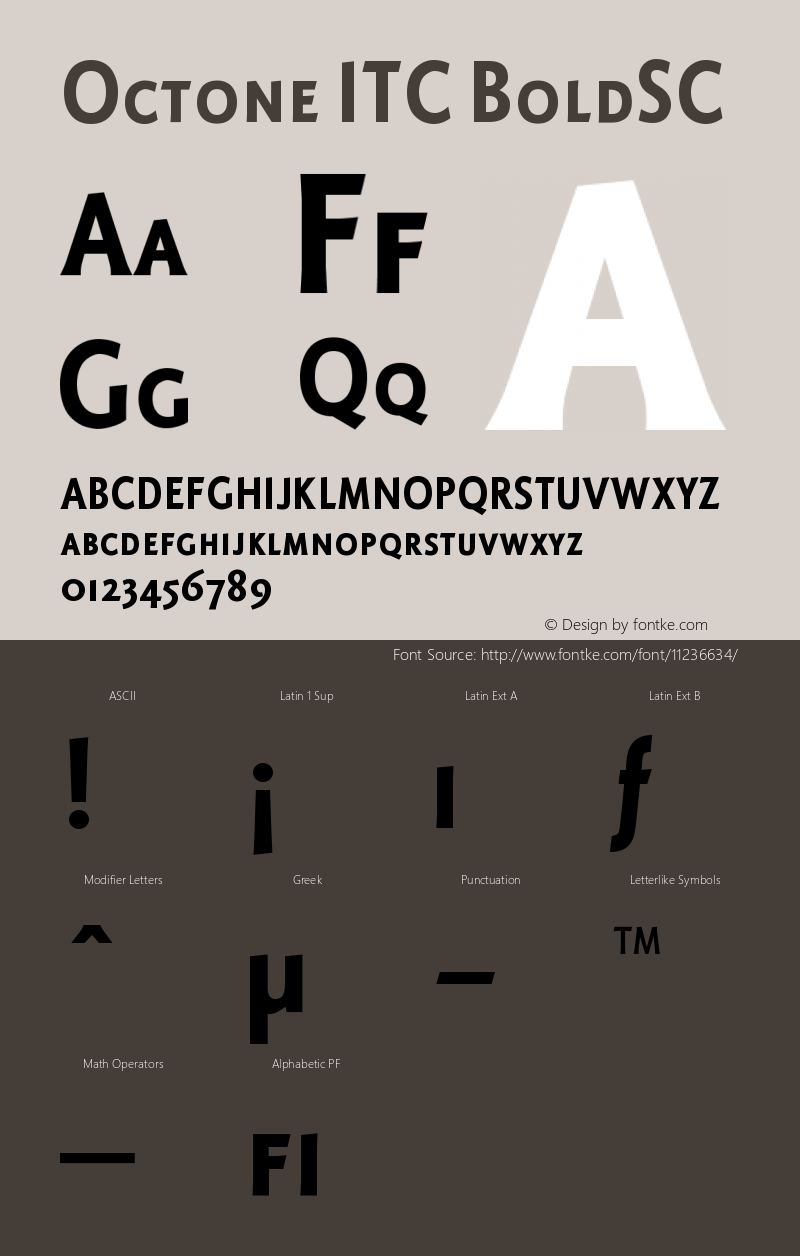 Octone ITC BoldSC Version 001.001 Font Sample