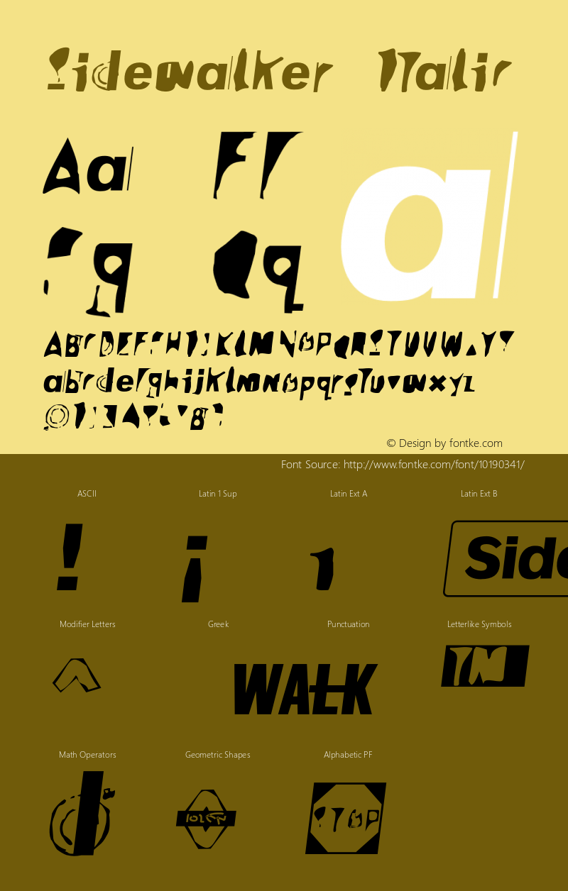 Sidewalker Italic 001.000 Font Sample