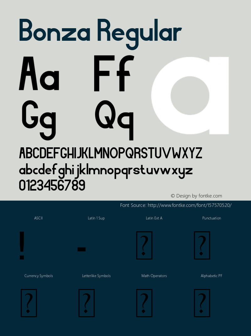 Bonza Version 1.00;April 13, 2021;FontCreator 12.0.0.2525 64-bit Font Sample