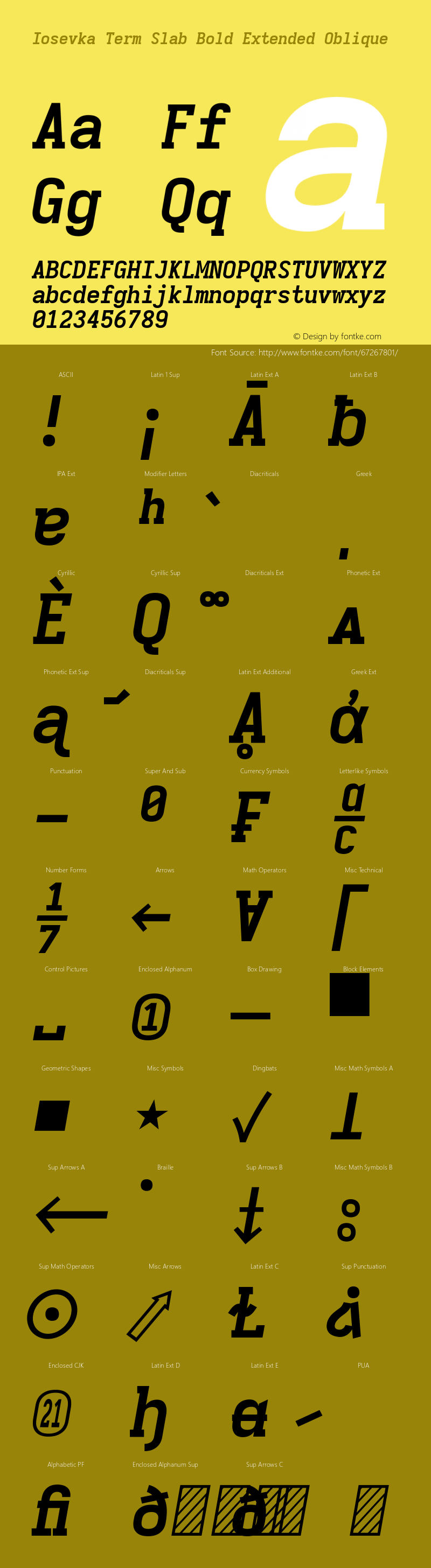 Iosevka Term Slab Bold Extended Oblique 3.0.0-rc.7 Font Sample