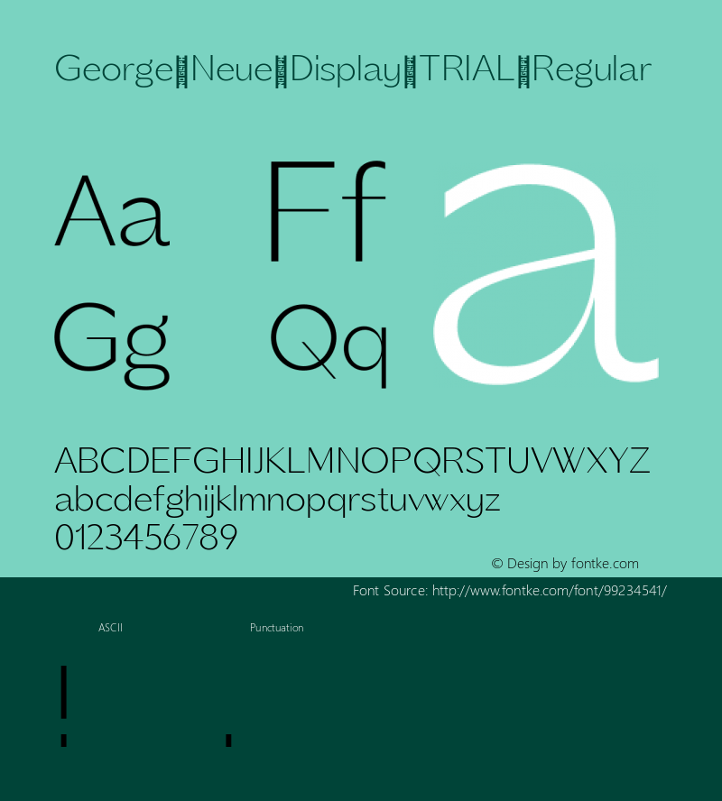 George Neue Display TRIAL Regular Version 1.000 Font Sample