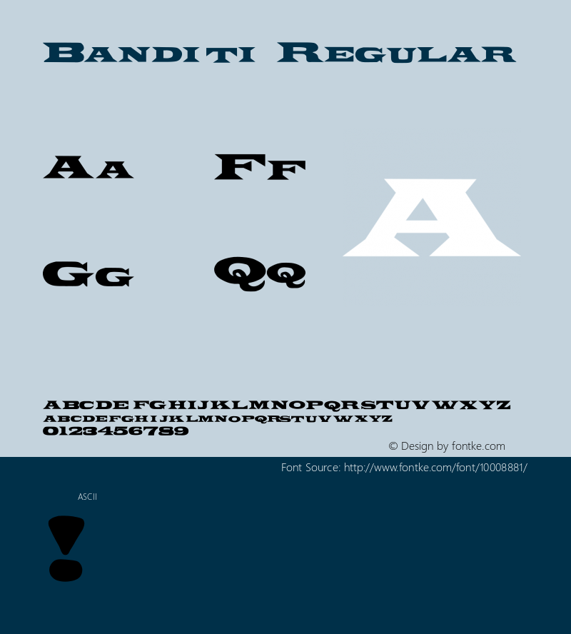 Banditi Regular Unknown Font Sample