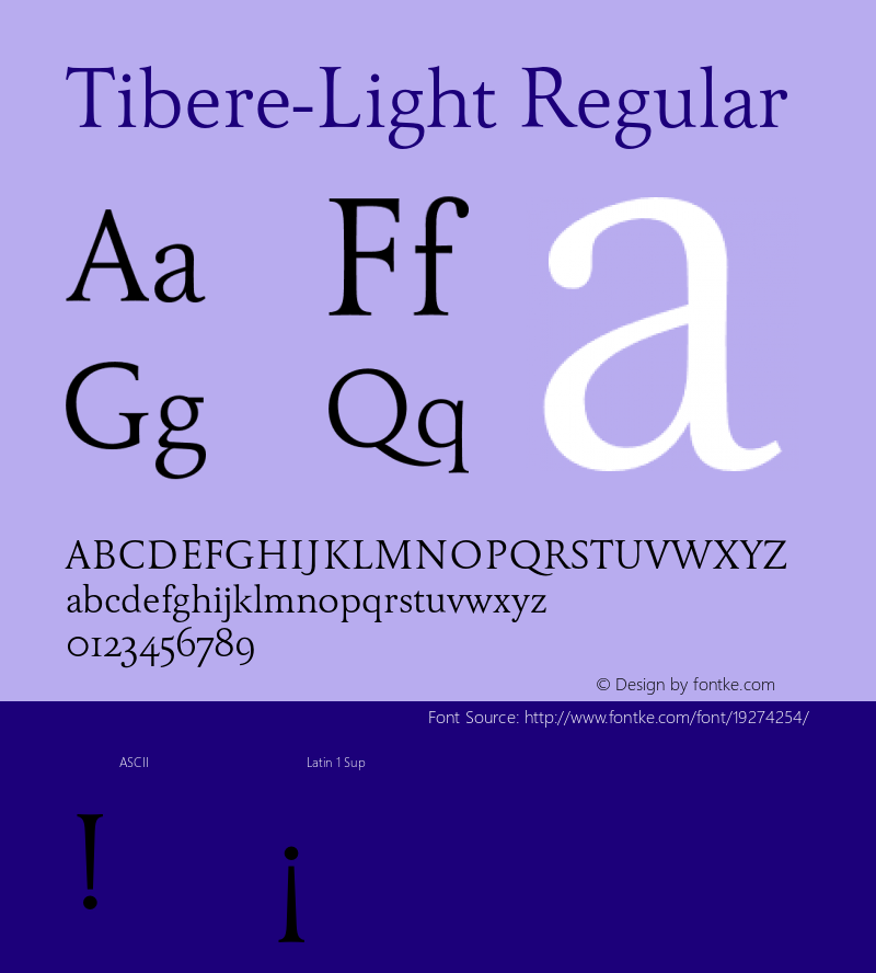 Tibere-Light 004.460 Font Sample