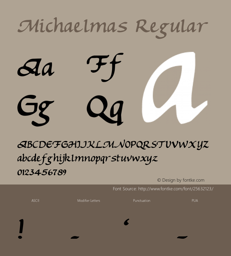 Michaelmas 1 Font Sample