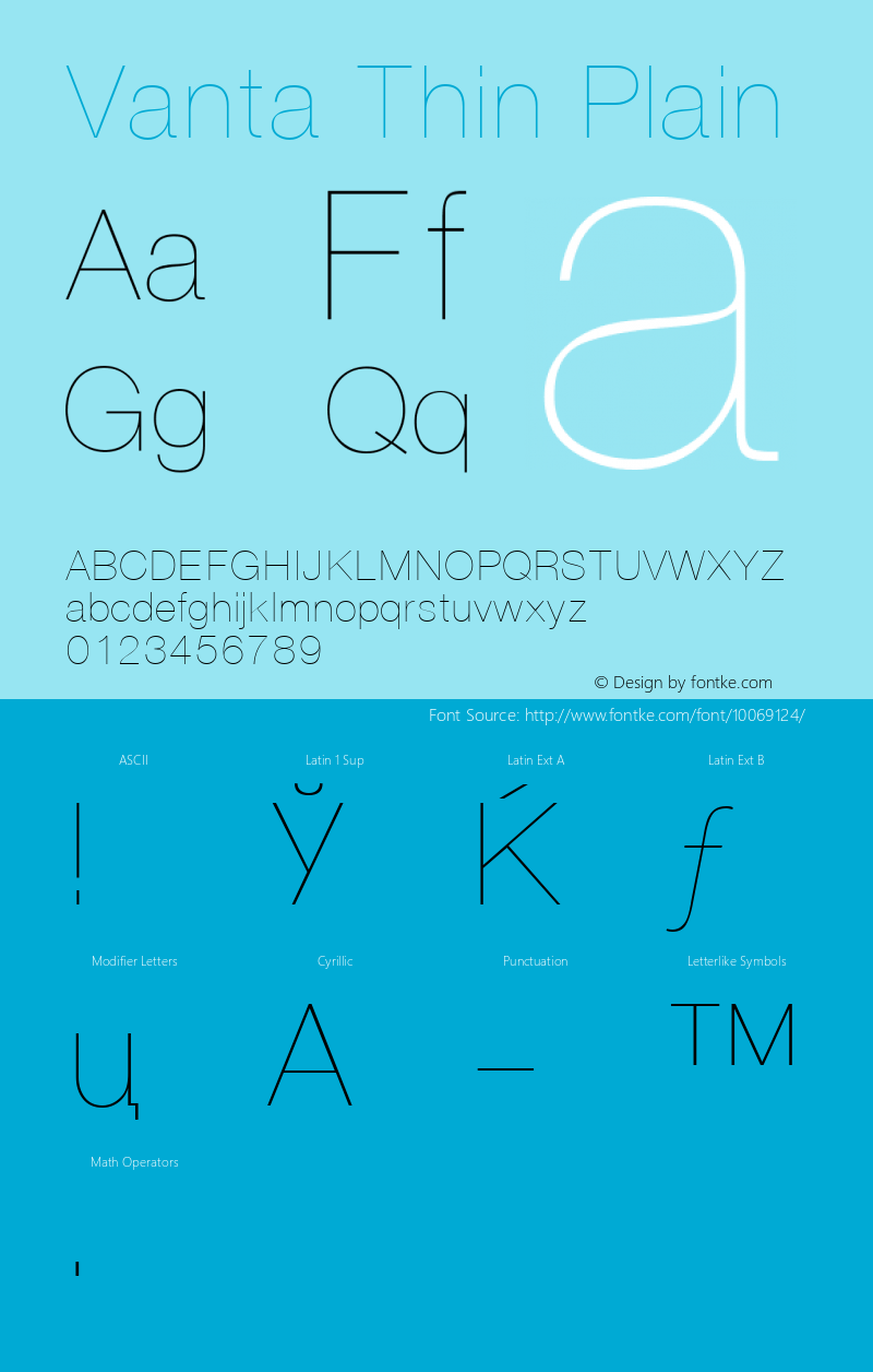 Vanta Thin Plain 001.001 Font Sample