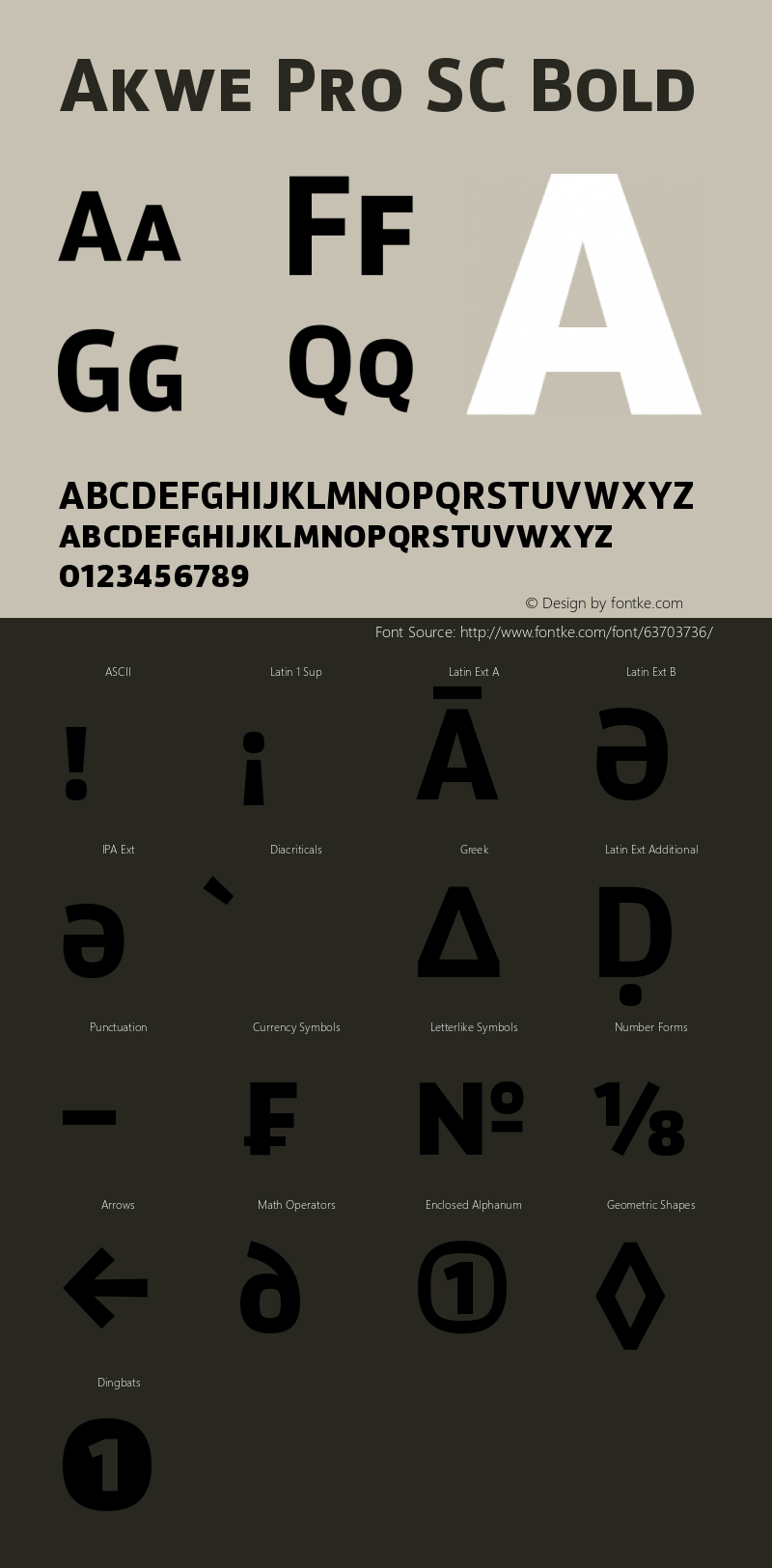 Akwe Pro SC Bold Version 1.000;PS 001.000;hotconv 1.0.88;makeotf.lib2.5.64775 Font Sample