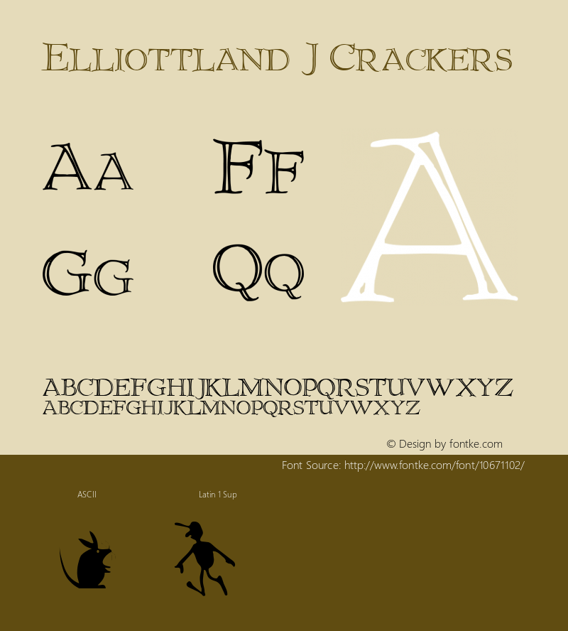 Elliottland J Crackers Groundhog Day 1996, Julius B. Thyssen Font Sample