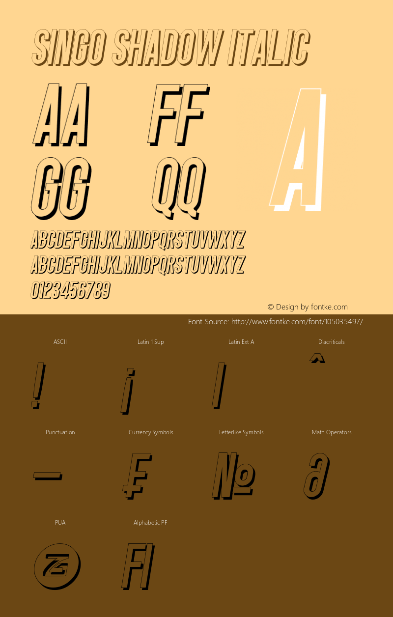 Singo Shadow Italic Version 1.00;February 8, 2021;FontCreator 12.0.0.2560 64-bit Font Sample