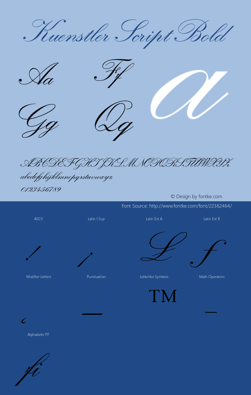 KuenstlerScript-TwoBold 001.001 Font Sample