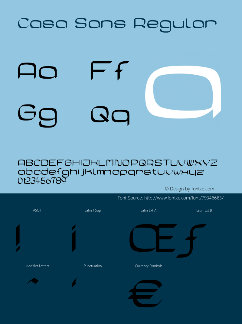 Casa Sans Version 000.000 Font Sample