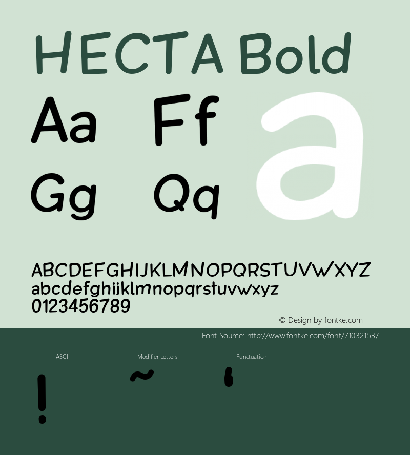 HECTA Bold Version 1.000 Font Sample