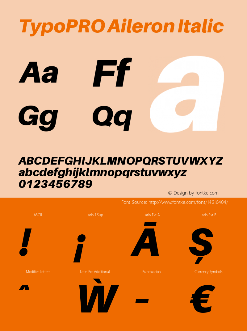 TypoPRO Aileron Italic Version 1.000;PS 001.000;hotconv 1.0.70;makeotf.lib2.5.58329 Font Sample