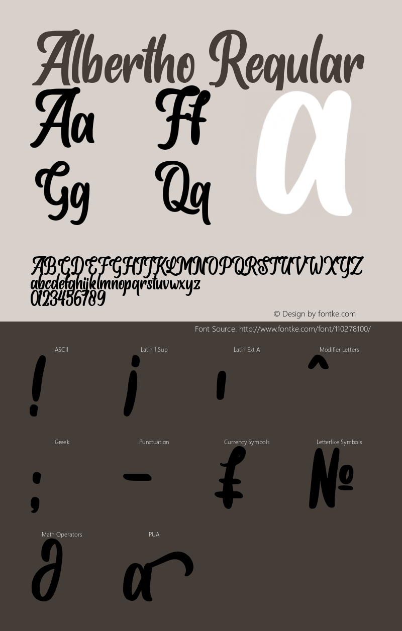 Albertho Regular Version 1.000 Font Sample