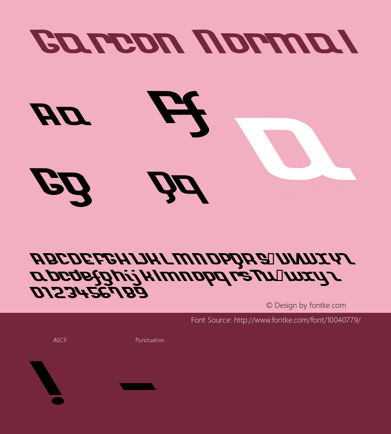 Garcon Normal Macromedia Fon￿ographer 4.1J 9/12/98 Font Sample