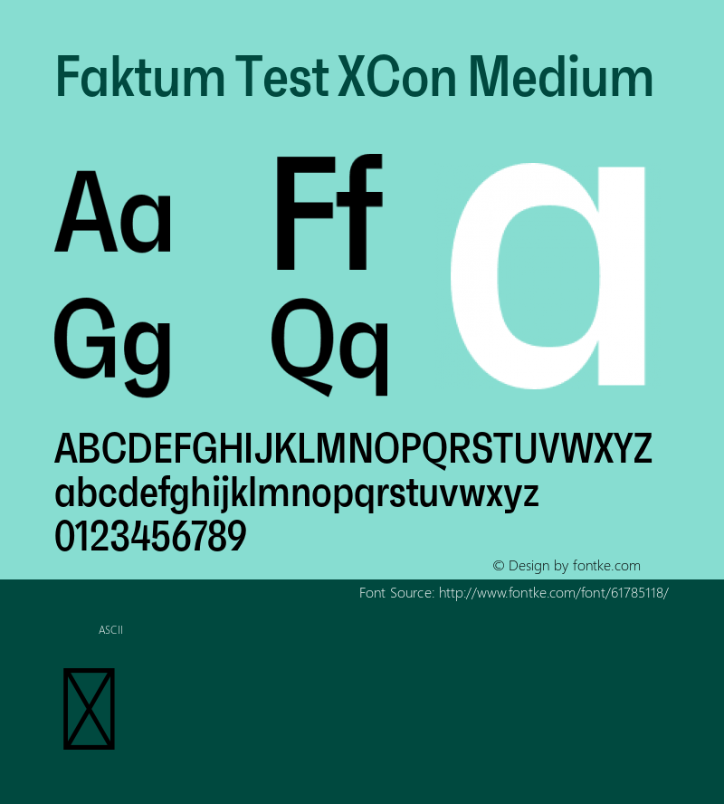 Faktum Test XCon Medium Version 1.001;PS 001.001;hotconv 1.0.88;makeotf.lib2.5.64775 Font Sample